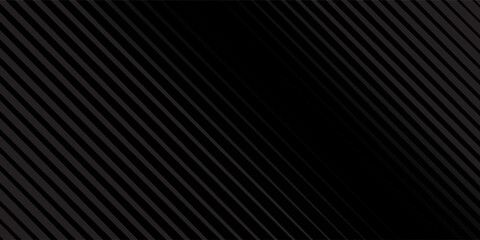 Fototapeta premium Black oblique straight line background. Masculine dark linear abstract wallpaper. Elegant luxury striped gradient texture. Grey diagonal lines backdrop for flyer, banner, poster, presentation. Vector