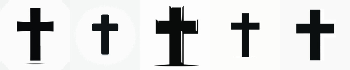 Fototapeta premium Vector silhouette of cross