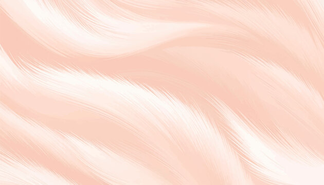 Soft abstract fur texture background in pastel peach and white tones. Elegant flowing hair or feather-like pattern with smooth curves, delicate strands, and luxurious minimalist design.