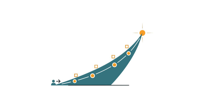 Infographic element showing growth or progress.