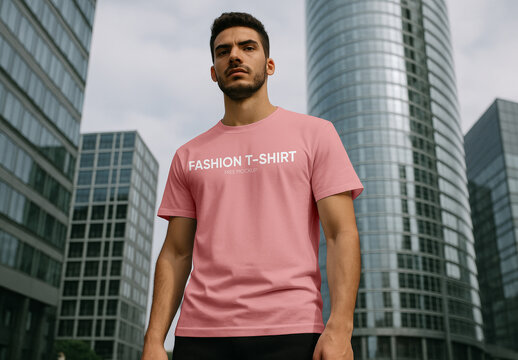 T-shirt in City Environment Mockup