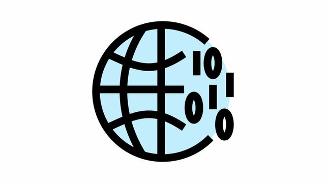 World wide web symbol - artificial intelligence icon animation.