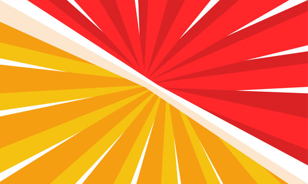 Dynamic radial sunburst pattern in vibrant red and yellow hues.