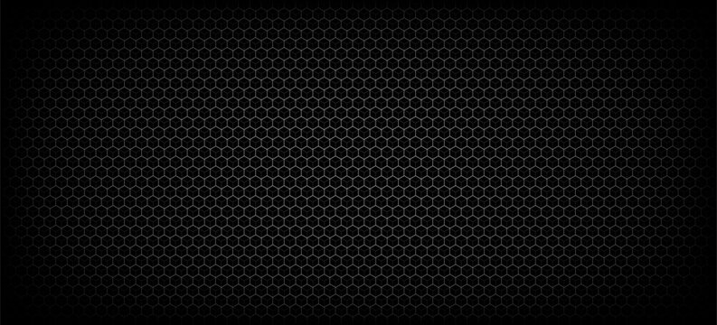 Gray background. Dark hexagon carbon fiber texture. Metal texture steel background. Design template vector illustration