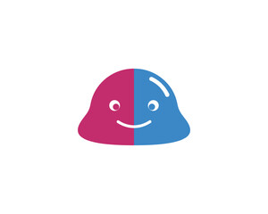 Fototapeta premium Playful Blue and Pink Smiley Blob in Whimsical Cartoon Style Illustration