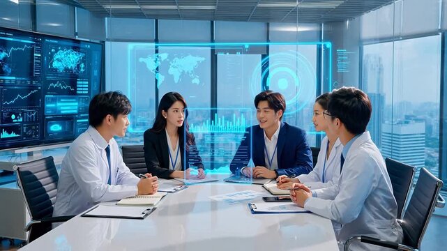 ハイテク製品の発表会やデジタルメディア関連の会議を,未来的なオフィスで開催。