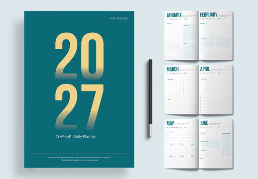 Printable 12 Month Daily Planner 2027 with To Do List