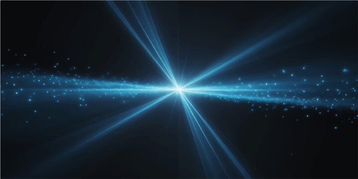 Abstract blue space background with glowing stars, light rays, energy glow, motion and futuristic wave design wallpaper