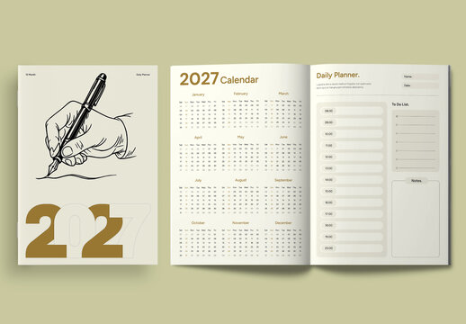 Minimal 2027 Daily Planner Template