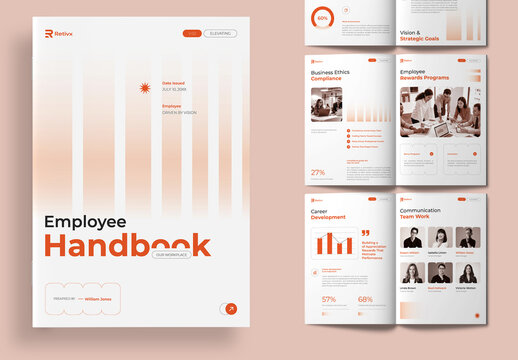 Modern Corporate Employee Handbook Brochure Template for Company Profile