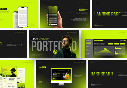 Modern UI UX Designer Portfolio Presentation Template with Project Showcase