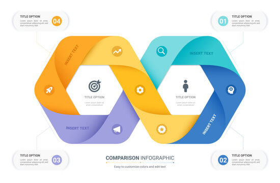 Comparison infographic template. Modern versus chart, decision making diagram and comparison table design for business presentation, workflow and product evaluation.