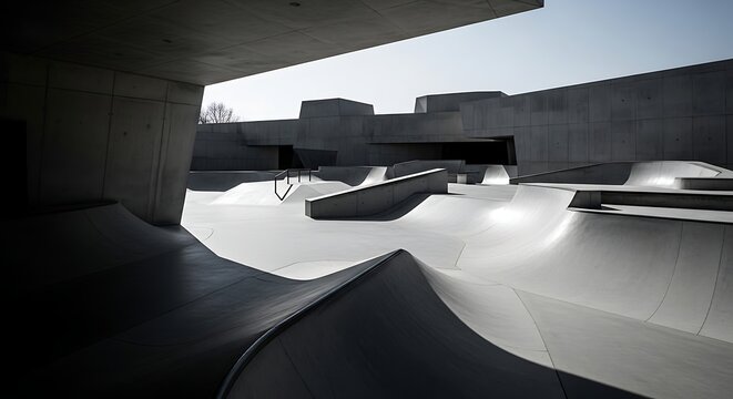 Modern Concrete Urban Skatepark Plac zabaw Design