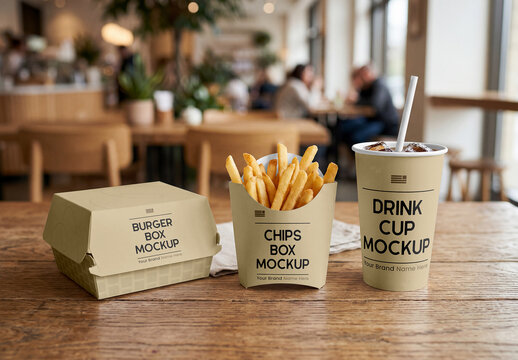 Fast Food set Mockup