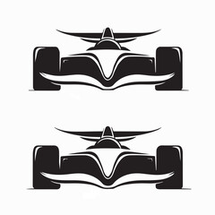 Fototapeta premium Racing Formula One Vehicle Front View Vector Illustration Sport Logo Concept