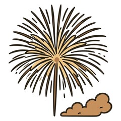 Obraz premium National Celebration Fireworks at Famous Landmark Scene