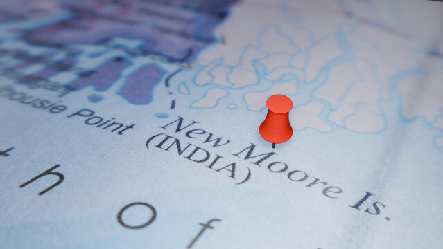 Map of India with Red Pin on Imphal - Travel, Navigation, and Destination Planning