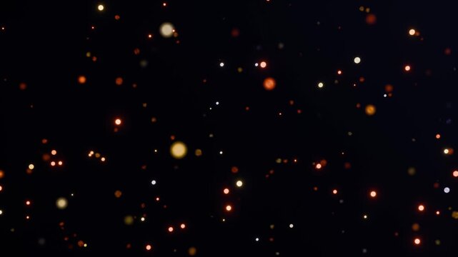 Blur particles circle rotate on color background. Glittering Particles With Bokeh.