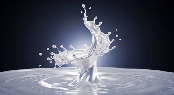 Water Droplet Splashing into Liquid Surface.
