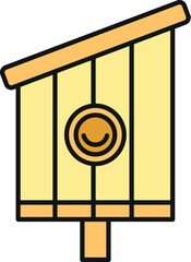 Fototapeta premium Wooden birdhouse providing a safe home and nesting place for birds