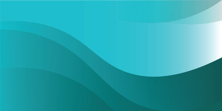 Abstract turquoise tosca background with dynamic fluid waves and soft gradients. Modern minimalist layered design with flowing curves and teal colors, ideal for health, medical