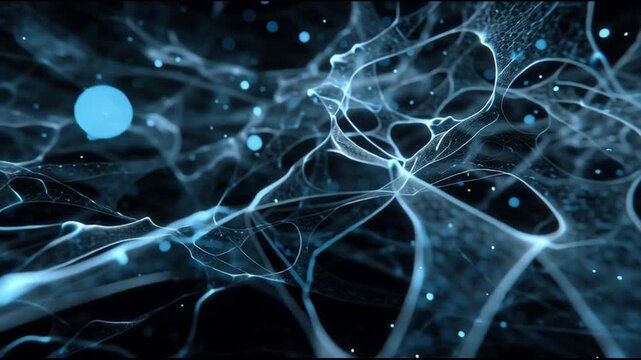 Neuron Network Blue Connections Science.