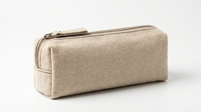 Minimal Fabric Pencil Case Mockup on Clean White Background