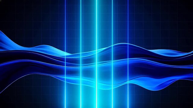 Abstract blue light waves