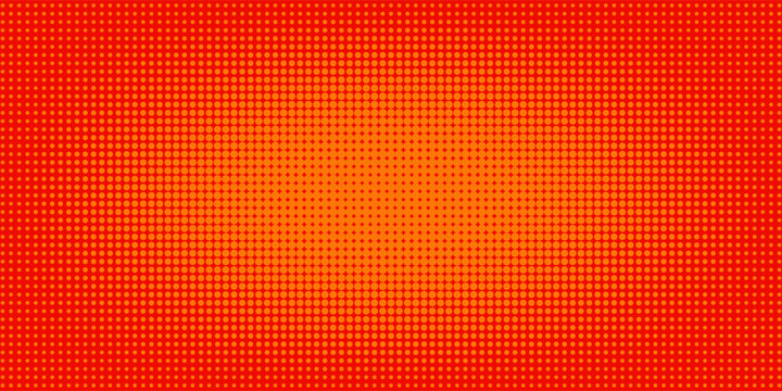 Dots halftone orange color pattern gradient texture with technology digital background. Dots pop art comics with summer background. vector ilustration