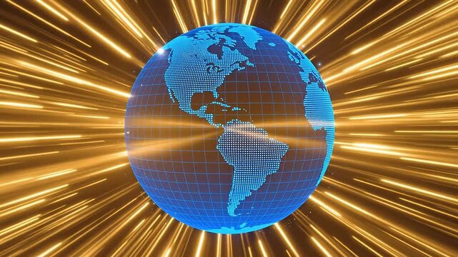 Digital globe with grid pattern