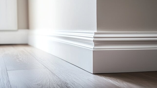 A close-up of freshly painted white jambs in a newly renovated minimalist apartment