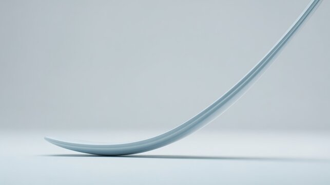 humble. A minimalist composition of soft blue tones with a single curved line, evoking quiet humility. wellbeing guides.
