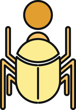 Scarab beetle icon representing khepri with a sun disk