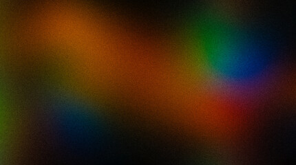 Abstract grainy gradient background with vibrant orange, green, blue, and red colors, soft blurred light texture © Rahman