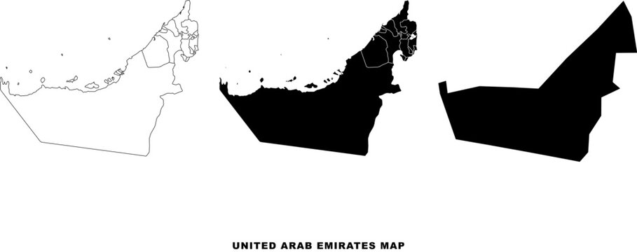 United Arab Emirates map on white background vector illustration