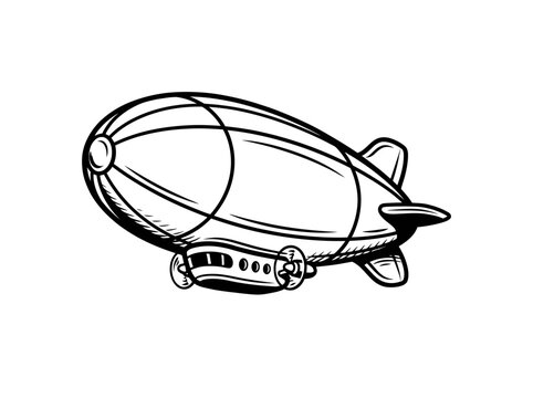 Airship Blimp Dirigible Vintage Aircraft.