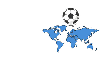 Global Soccer Concept Illustration with World Map and Ball © Ibrahim Haidar Zayn 