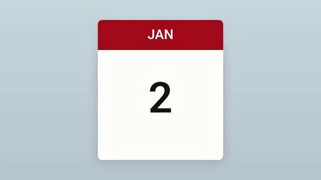 Calendar animation highlighting Orthodox Christmas on January 7th, a key holiday date event
