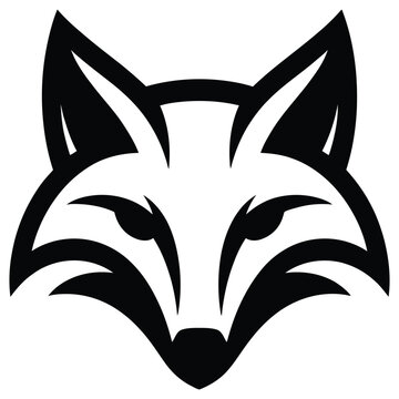 Black Tribal Wolf Head Tattoo Vector Illustration