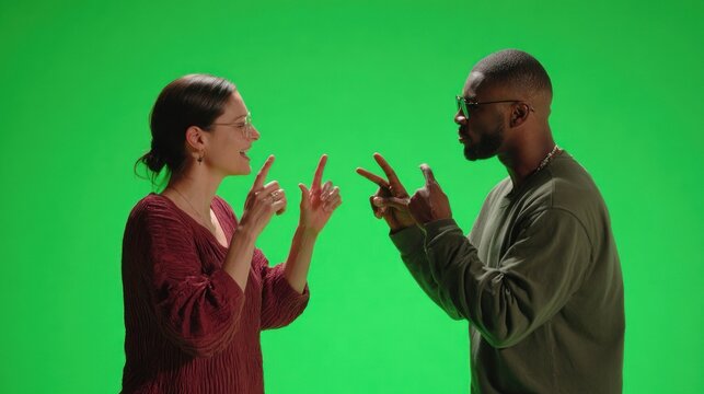 Couple arguing, gesturing
