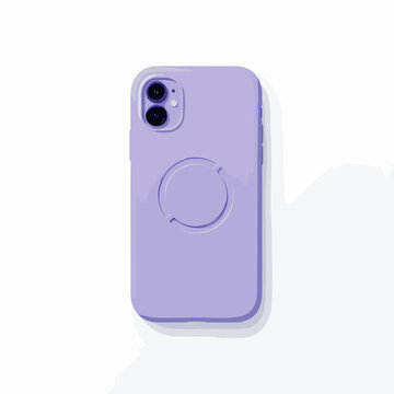 Lavender Phone Case with Pop Socket on White Background