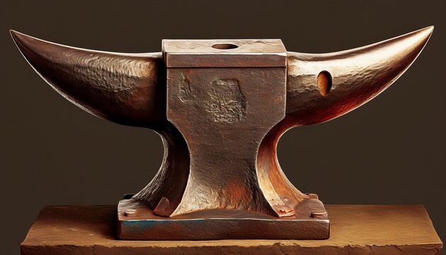 double horn anvils symmetrical blacksmith anvil with two opposing horns central face and solid waist shown as the same object in left profile right