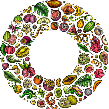 Tropical Fruits Round Frame