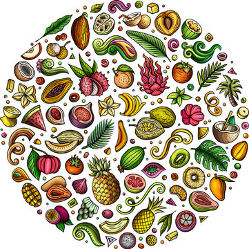 Exotic Tropical Fruits Set