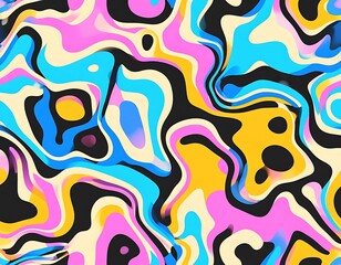Obraz premium A colorful abstract design with wavy patterns