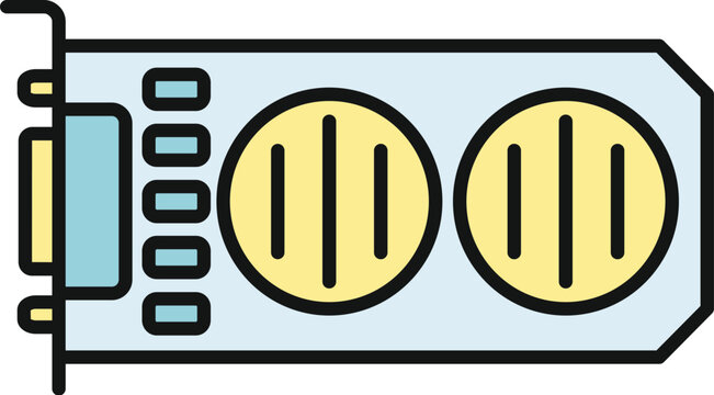 Computer graphics processing unit icon illustrating electronic component