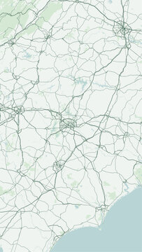 Modern minimalist vector map of Raleigh, North Carolina, USA. High-quality scalable illustration of Raleigh city grid for posters and design.