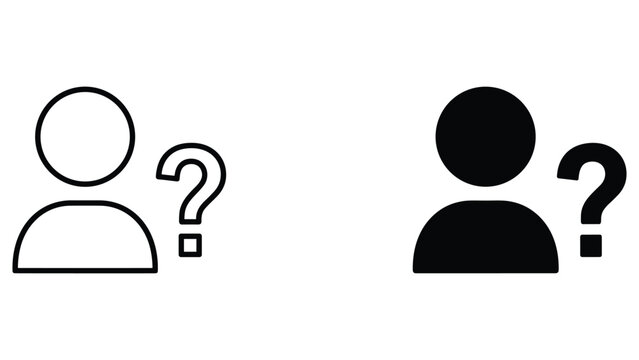 User silhouette with question mark icon for help and support sections