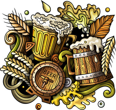 Beer detailed cartoon illustration 