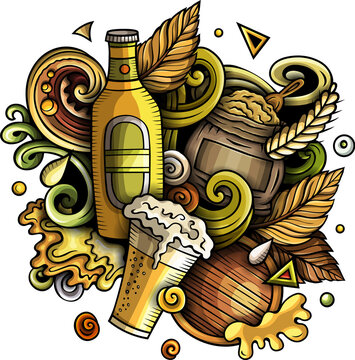 Beer detailed cartoon illustration 